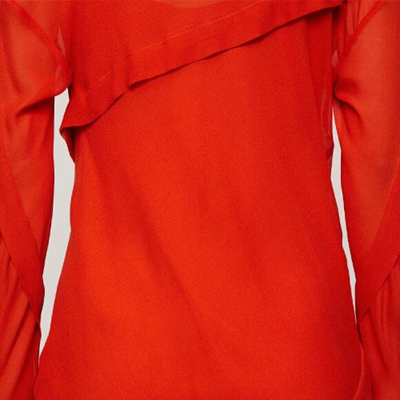Acne Studios Bias-cut Georgette Long-Sleeve Dress - Size S - Picture 5 of 12